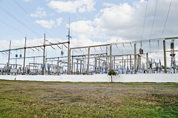 Fototapeta na wymiar General view on the electric substation in Feodosia