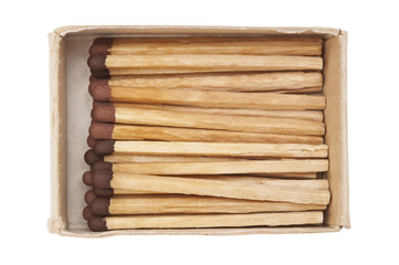 Box of matches on white background