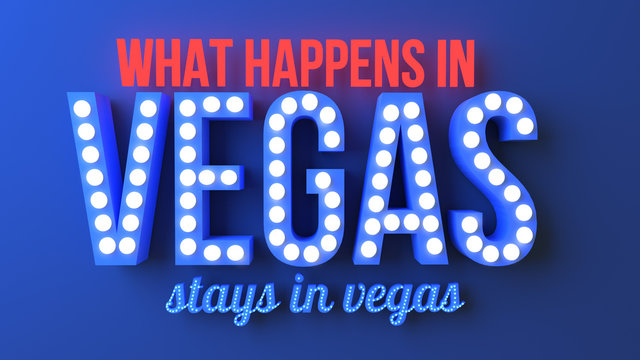 What Happens in Vegas Stays in Vegas - Neon Typography