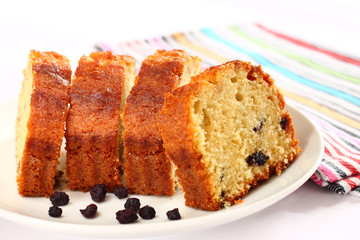 homemade cake on white background