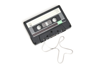 Obraz premium Retro tape cassette on white background