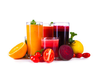 Fresh juice, mix fruits and vegetable 
