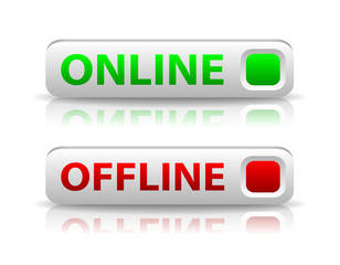 vector green and red state indicator button