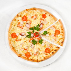pizza with seafood