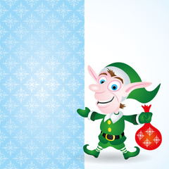 Vector background. Christmas elf.