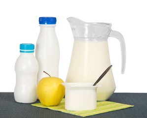 Dairy products and apple