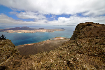 harbor rock stone sky cloud beach  water  coastline graciosa