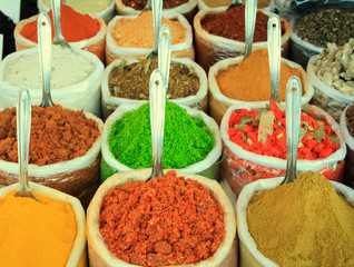 Assortment of powder spices