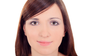 Obraz premium Portrait close up of young beautiful woman