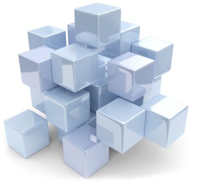 hellblaue abstrakte w&uuml;rfel