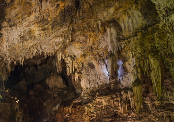 Wonder Cave Interior with Stalactites and Stalagmites