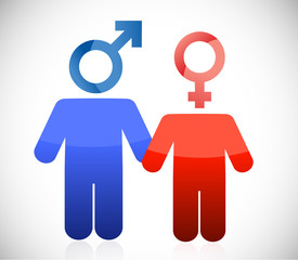 male and female couple illustration design