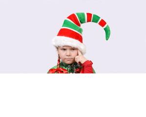 Girl - Santa's elf with the banner