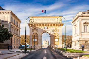 Arc de Triomphe à Montpellier, Hérault, Occitanie en France - obrazy, fototapety, plakaty