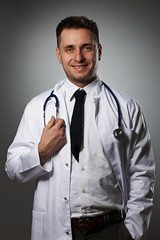 Medical doctor with stethoscope portrait
