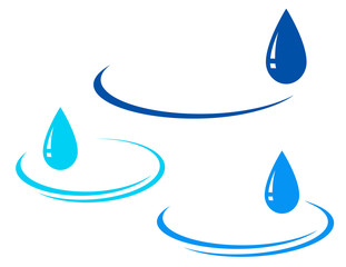 water background with glossy drop
