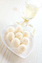 Homemade candies with coconut.