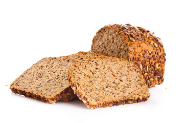  Brown seed biobread isolated on white background