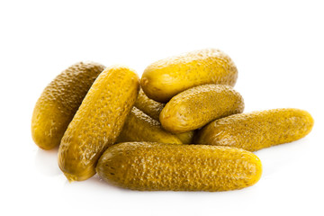 cucumbers pickled isolated on white background