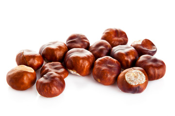 chestnuts isolated on white background
