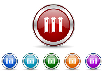 battery icon vector set