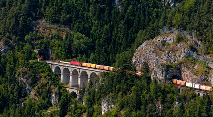Freight train at Semmering Bahn