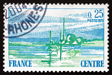 Postage stamp France 1976 View of Central France