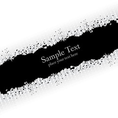 Slanting gray ink grunge banner.