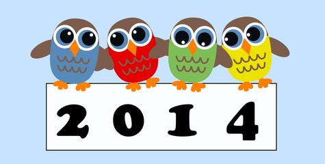 2014 new year calendar owls