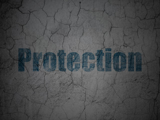 Safety concept: Protection on grunge wall background