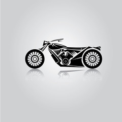 vector Silhouette of classic motorcycle. vector motorcycle icon