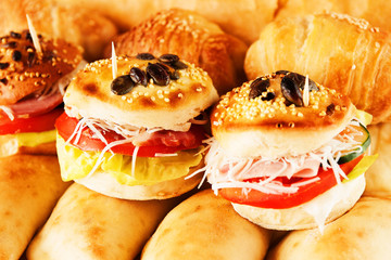 sandwiches and croissant