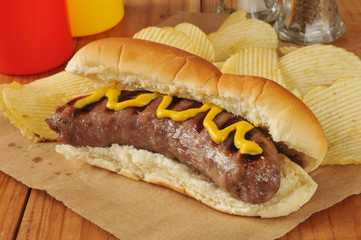 Bratwurst with mustard