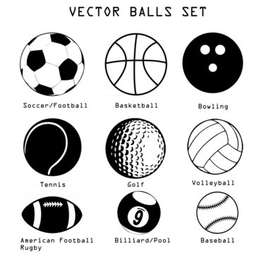 Sport balls illustration set