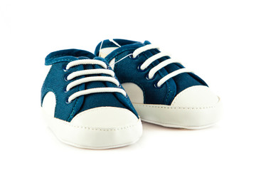 baby boyshoes isolated on white background