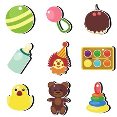 different objects on white background