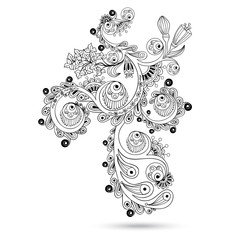 Pattern scroll motif for vintage design card