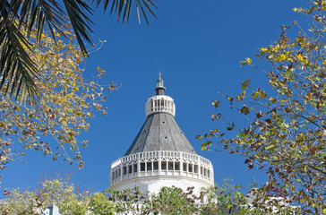 Exterior of Church of the Annunciation, Nazareth, Israel.