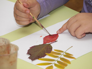 The hands are made of natural materials