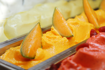 sweet cold tasty appetizing melon ice cream
