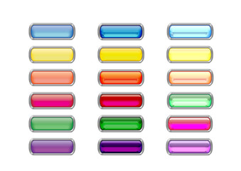 rectangles long glossy buttons