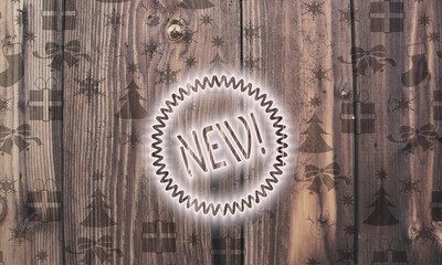 wooden new symbol with presents