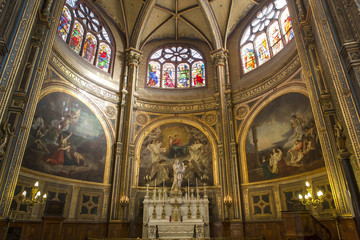 Fototapeta na wymiar Interiors and details of Saint Eustache church, Paris, France