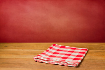 Table with tablecloth background for product montage