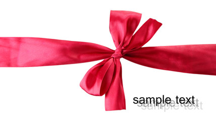 Color gift satin ribbon bow, isolated on white