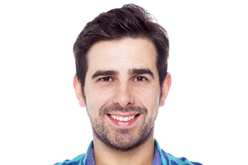 Portrait of a smiling man, isolated on a white background