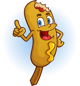 Corn Dog Cartoon Character