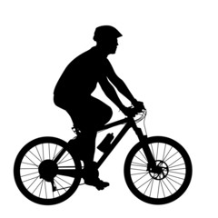 Silhouette of a cyclist male.  vector illustration.