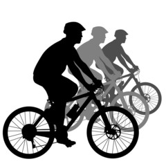 Silhouette of a cyclist male.  vector illustration.