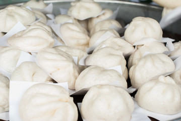 Fototapeta na wymiar Steamed dumpling in a steamed oven